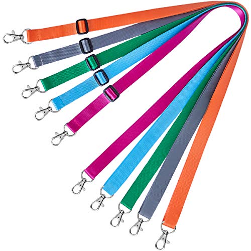 YOUOWO lanyards for badges holder keys Double hook lanyard for id card holder 5 Colors-Orange, green, gray, rose red, light blue