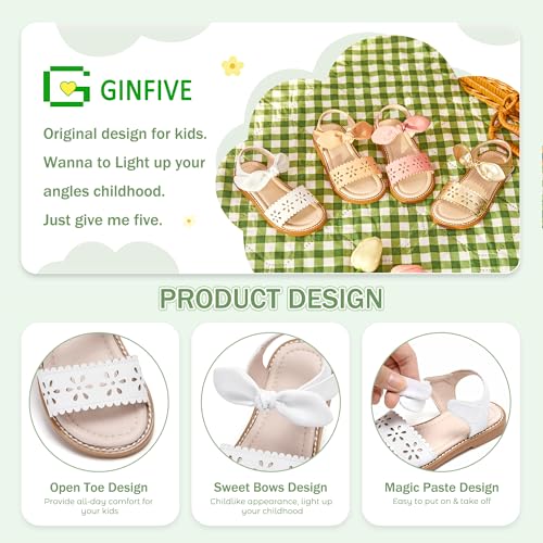 Image of GINFIVE Toddler Girls Sandals Little Girls Kids Summer Shoes Toddler Sandals