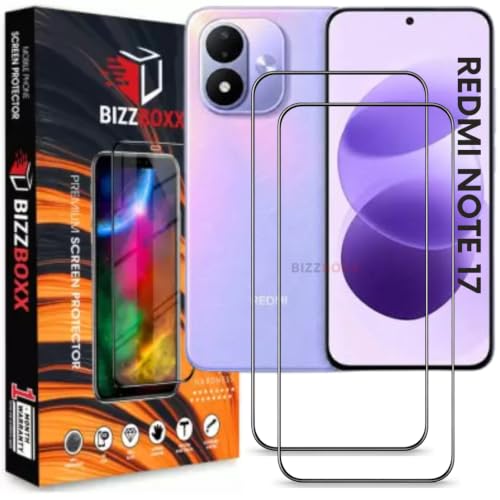 Image of Screen Guard For REDMI Note 17 5G Tempered Glass Screen Protector Guard - HD Clarity, Anti-Fingerprint Temper Guard (REDMI Note 17-6.99 Inch) With Installation Kit - Pack of 2