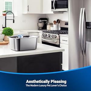 Dog water fountain for large dogs stainless steel dog water fountain 3 gallons pet fountain with 4pack filters extra big dog water bowl dispenser inside cat drinking bowls quiet pump   cucciolini doodles