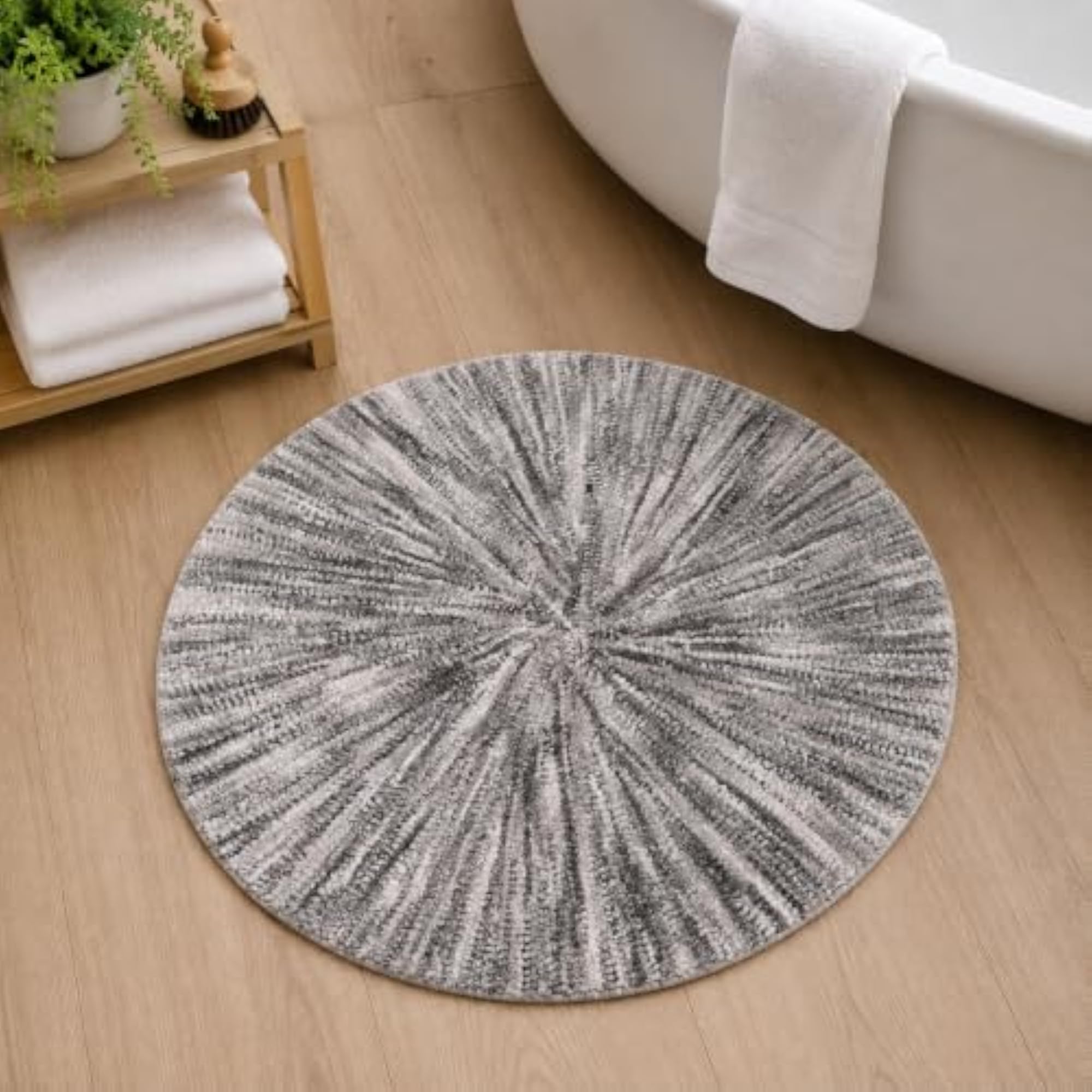 Premium Round Bath Mat, Soft & Absorbent Bathroom Rug