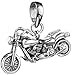 Silberner Motorrad Big Bike Anhänger für Ketten von Kuzzoi aus massivem 925er Sterling Silber für Halsketten, sehr hochwertig und exklusiv 361368-000