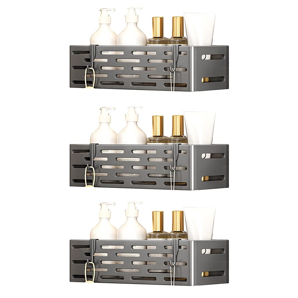 Shower Caddy with 4 Hooks Wall Mounted Shower Organizer for Shampoo Conditioner Razor No Drilling Bathroom Organization Storage