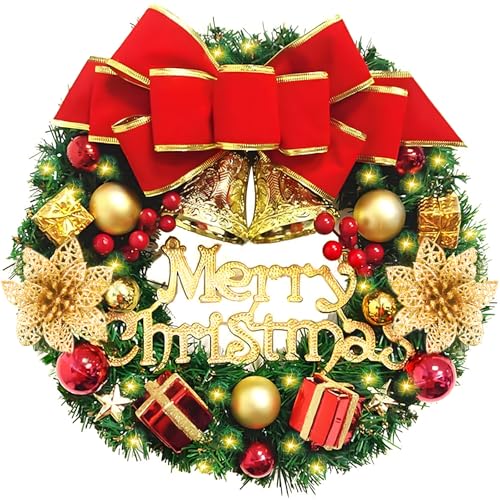 TEWWCEO Weihnachtskranz mit Kugel 30cm Christmas Wreath Kreativ...