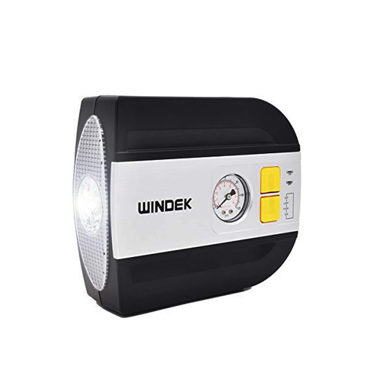 WINDEK RCP-A09B Tire Inflator 12V DC Portable Analog Air Compressor Auto Tyre Pump 120PSI with LCD Display for Car, Motorcycle, Bicycle, Ball & Other inflatables (Black)