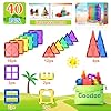 51mqhvjdy3l - Magnetic Tiles Kids Toys STEM Magnet Toys for Toddler Magnetic Blocks Building Toys Preschool Learning Sensory Montessori Toys for 3+ Year Old Boys and Girls, Safe Creativity Toddler Kids Toys 40PCS