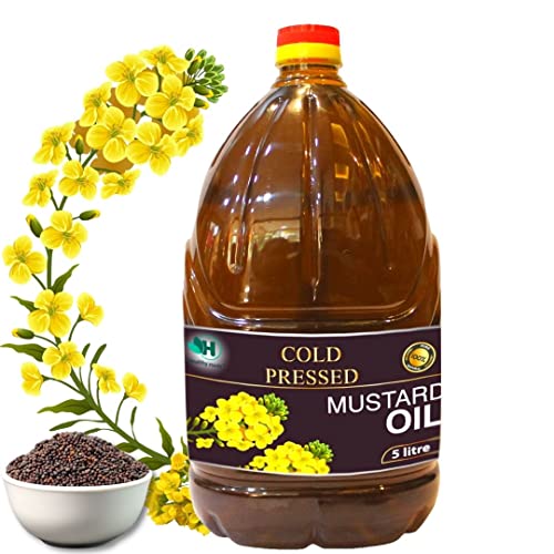 Image of Healthy Roots 5L Cold Pressed Mustard /Sarson Oil (Virgin, Chekku /Ghani) - 5 Litre Wood Pressed Mustard Oil for cooking