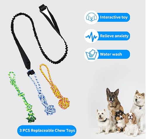 Miniatura 6 de 5 juguetes de cuerda para perros de poste de resorte, juguetes colgantes para perros, para interiores y exteriores, juguetes interactivos de