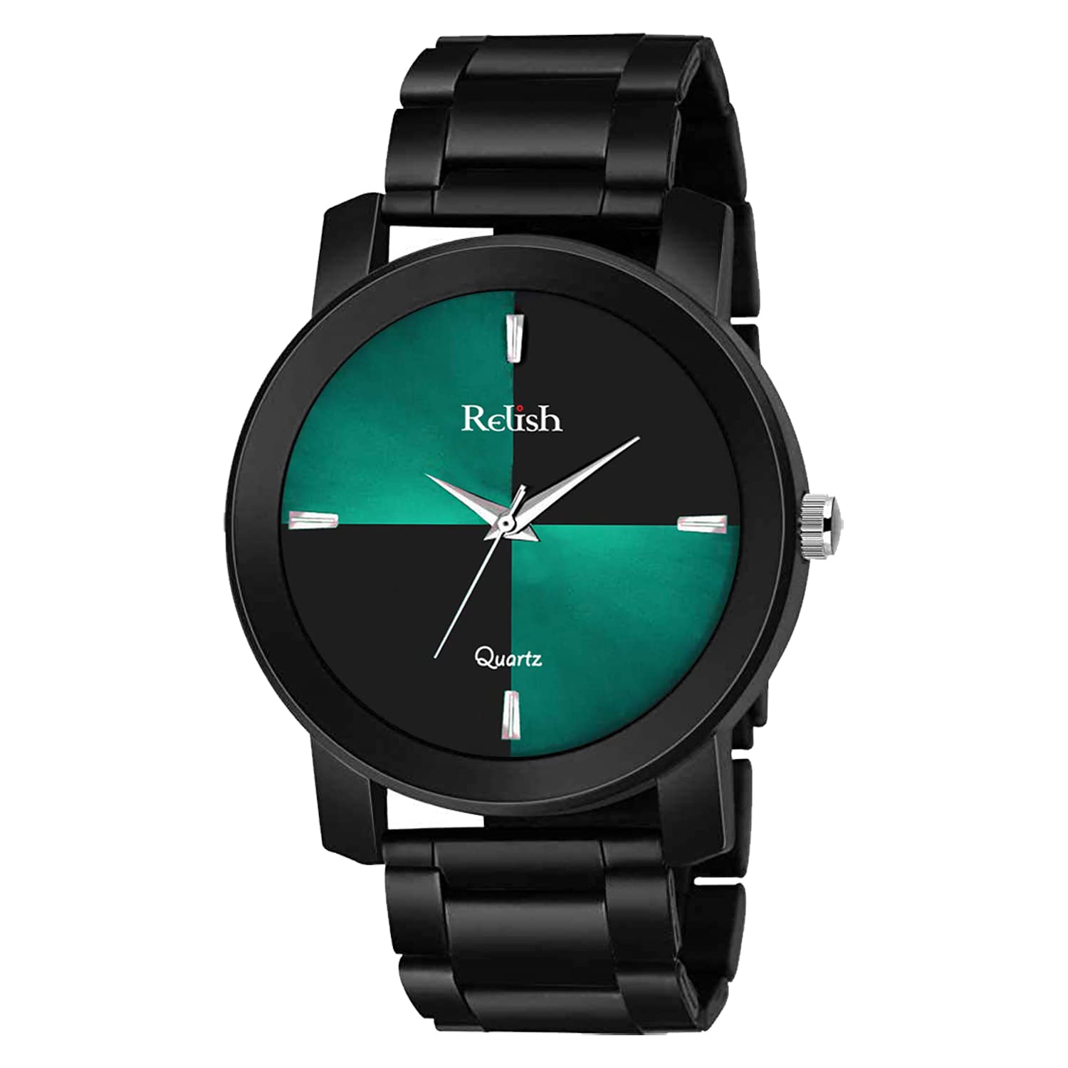 Relish Matt Finish Metal Stainless Steel Buckle Chain Analog Display Green Dial Watch for Mens and Boys RE-BS2007 (Black) (B09PHMJHQM) Amazon Price History, Amazon Price Tracker