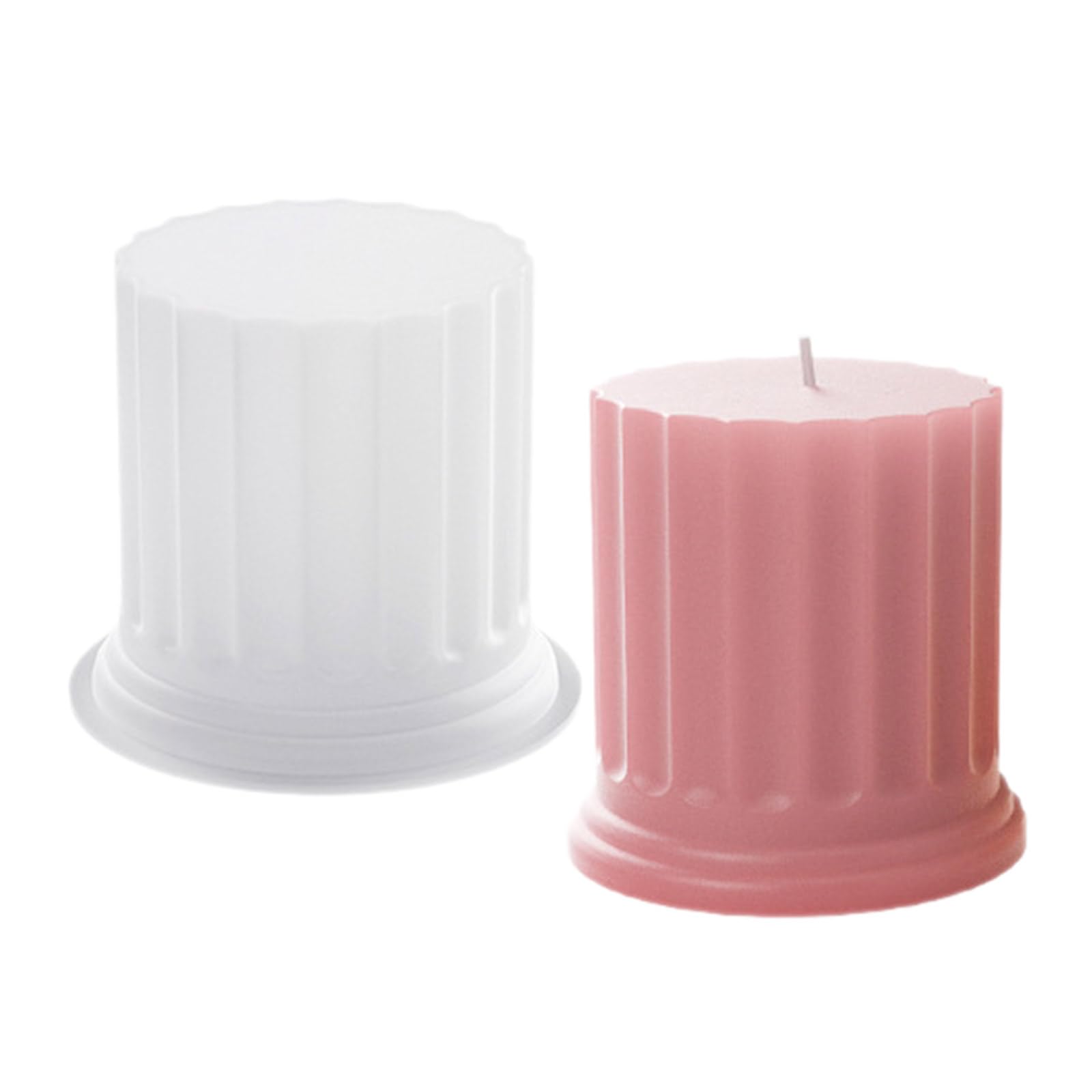oringnat Silicone Candle Mold Roman Column Candle Mould 3D Ancient Greek Pillar Decorations Making Mould Plaster