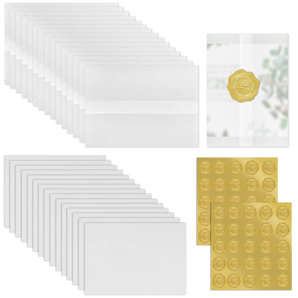 Tutamaz 30 tarjetas plegables en blanco, 14,8 x 10,5 cm, con sobres, color blanco, tarjetas creativas de invitación de boda, tarjetas en blanco para personalizar para bodas, bautizos, sobres DIY