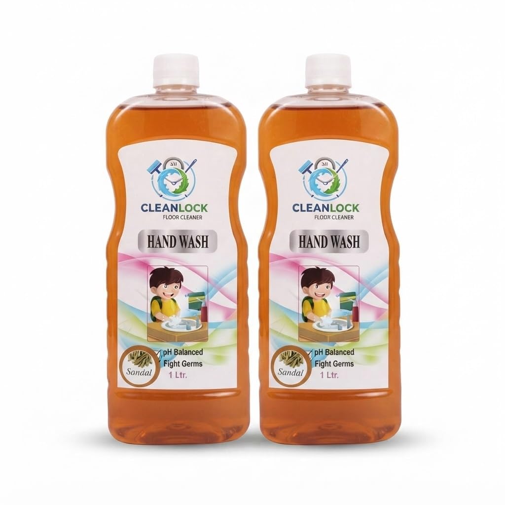 Liquid Handwash Dispenser Bottle Hand Wash, Sandal Fragrance, pH Balanced, Fight Germs, 1 Ltr Germ Defence Formula | 10x Better Germ Protection Pack of 2-image-41