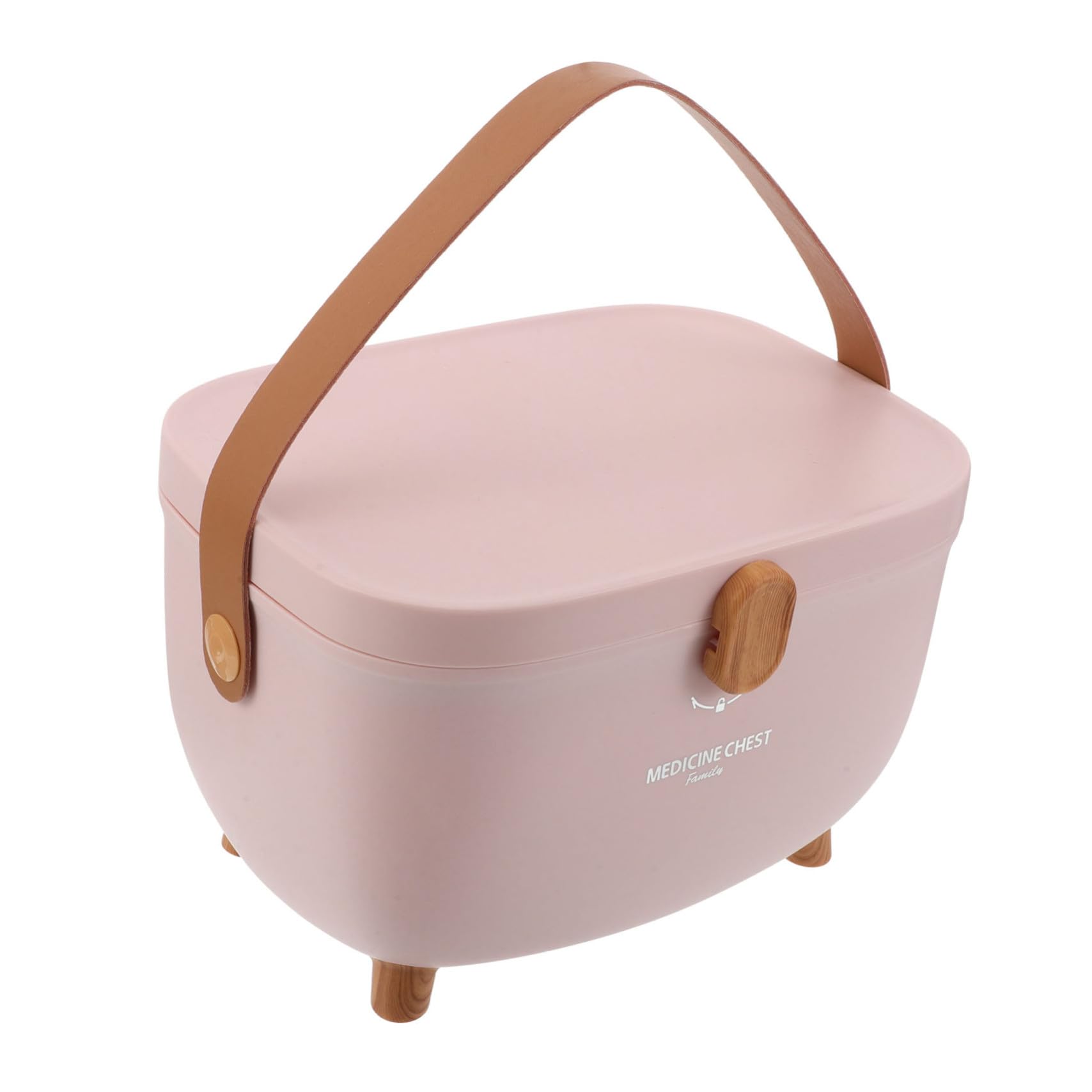 TOYANDONA Caja Organizadora de Medicina con Tapa Doble Capa Portátil con Asa Almacenamiento Seguro para Familiares y Actividades al Aire