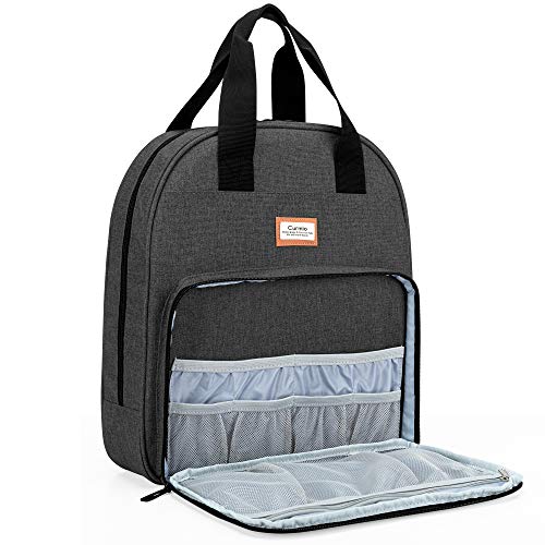 Curmio Embroidery Bag, Portable Embroidery Project Storage For Embroidery Hoops, Floss, And Cross Stitch Supplies, Bag Only, Black (Patented Design) #TOP2