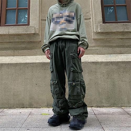 Niiyyjj Street Multi-Pocket Overalls Men's Cargo Pants Loose Casual Trousers Straight Pants Streetwear4