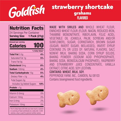 Goldfish Valentine's Day Flavored Graham Crackers Snack Packs, 24 Count 0.75 Oz - image 2