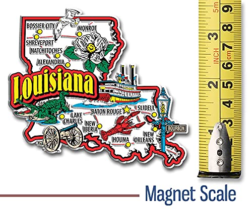 Imán decorativo de goma Jumbo de Louisiana 3.8 x 3.4 in miniatura 2