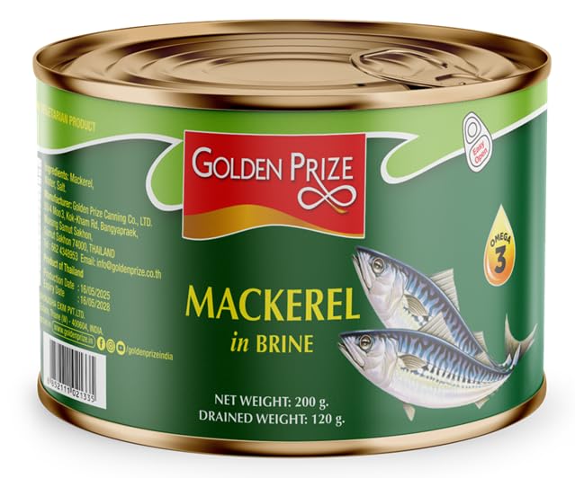 Golden Prize Mackerel in Brine, 200g (Pack of 4) 4