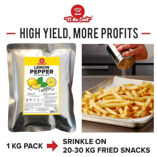 Image of EL The Cook Lemon Pepper Seasoning 500g | Bulk Horeca Pack for Cafes, Restaurants | Sprinkle for Fries, Chicken, Paneer & Snacks | No Extra Spices Needed | FSSAI Certified