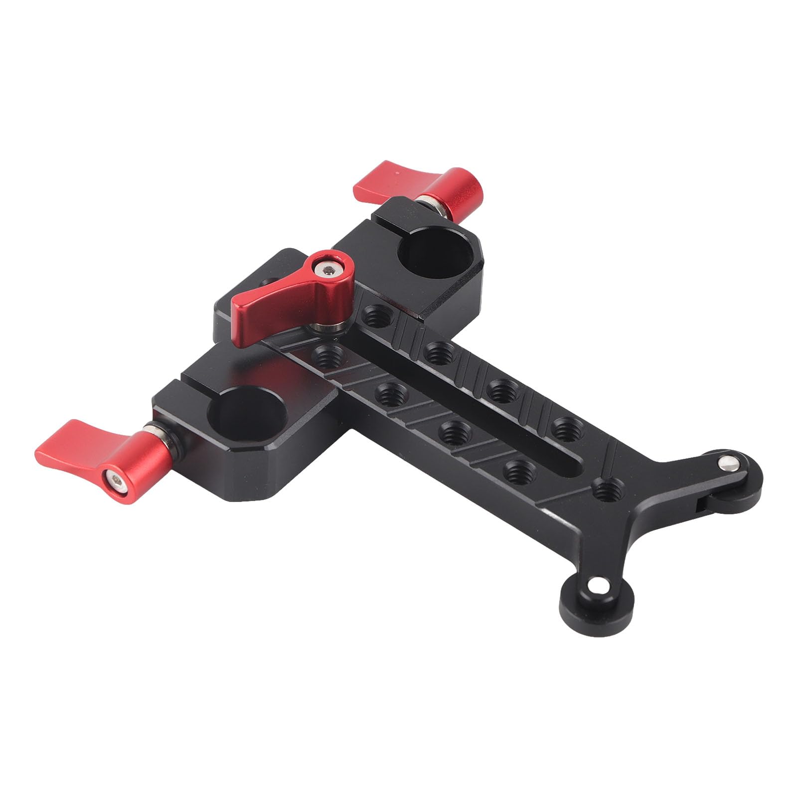 15mm Rod Compatible Aluminum Alloy Long Lens Support Bracket with Height Adjustment and Zoom Wheel for Camera Rails