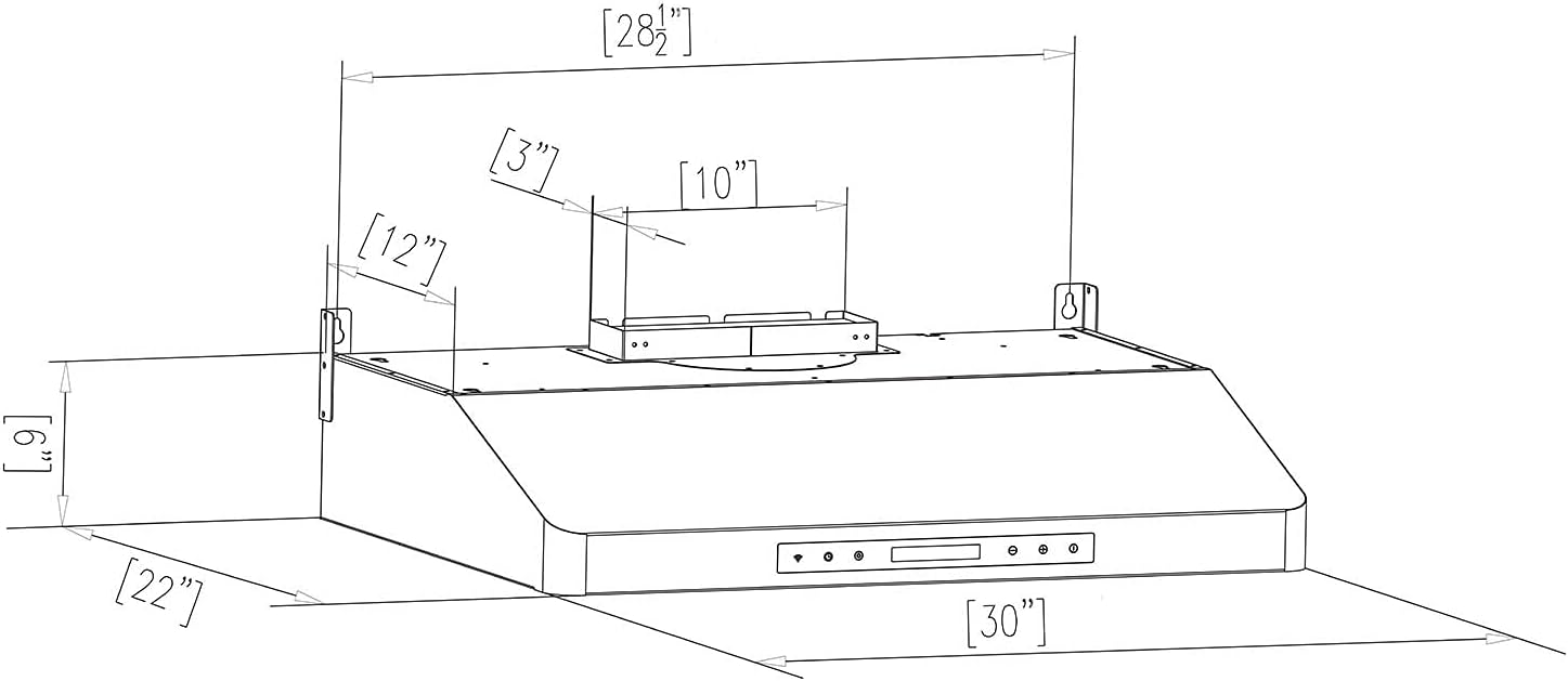 Empava 30" Stainless Steel Under Cabinet Range Hood with LED Lights