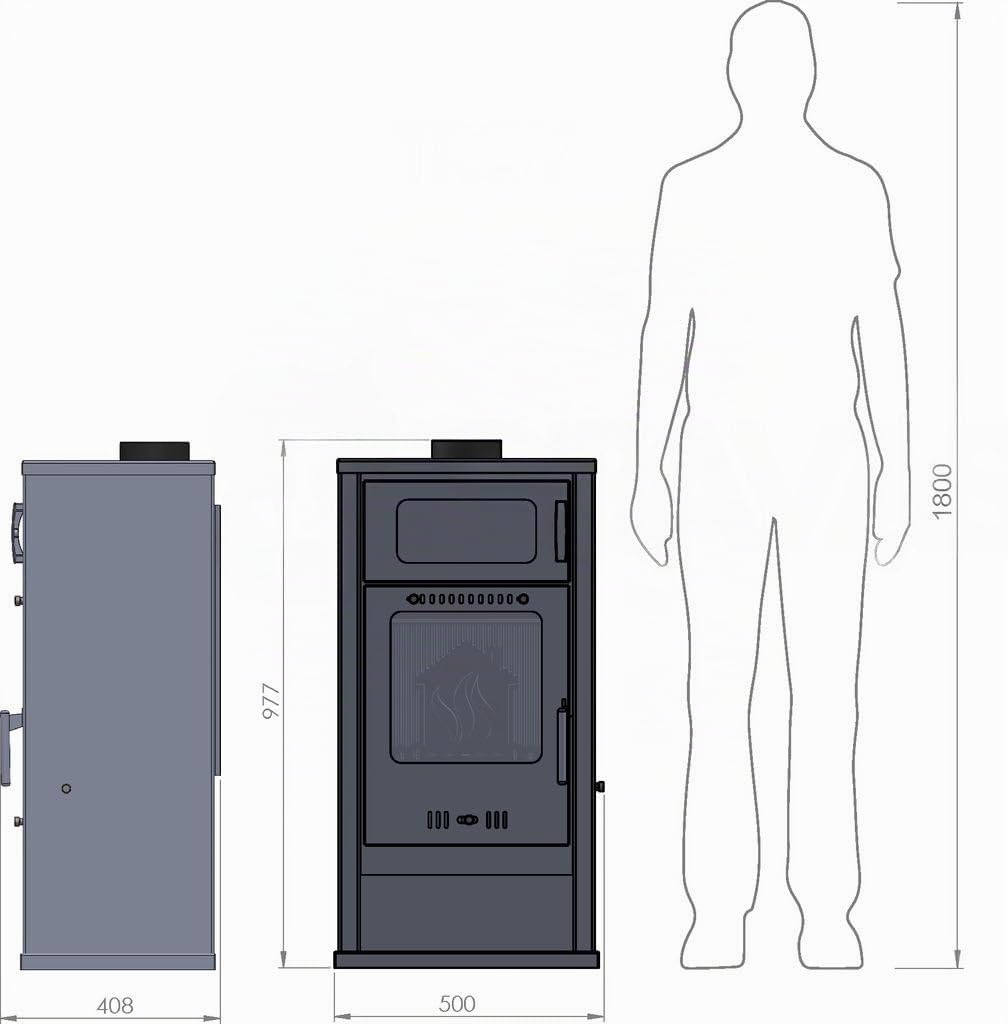 Poêle à Bois avec Four BALKAN ENERGY Troy 7.8kW