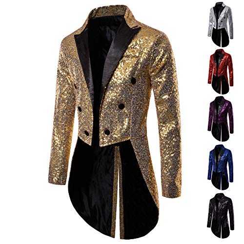 Mens Sequin Tuxedo Tailcoat Swallowtail Suit Jacket Dinner Party Wedding Blazer Slim Fit Show Tux Dress Coat3