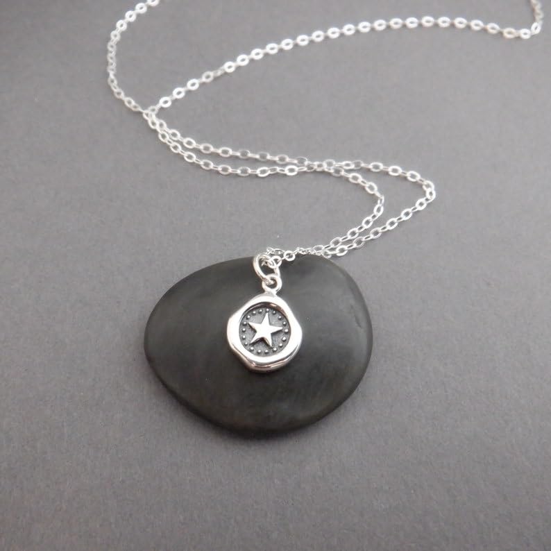 Collier étoile argent 925 pendentif céleste simple chaîne de 45 cm - 2