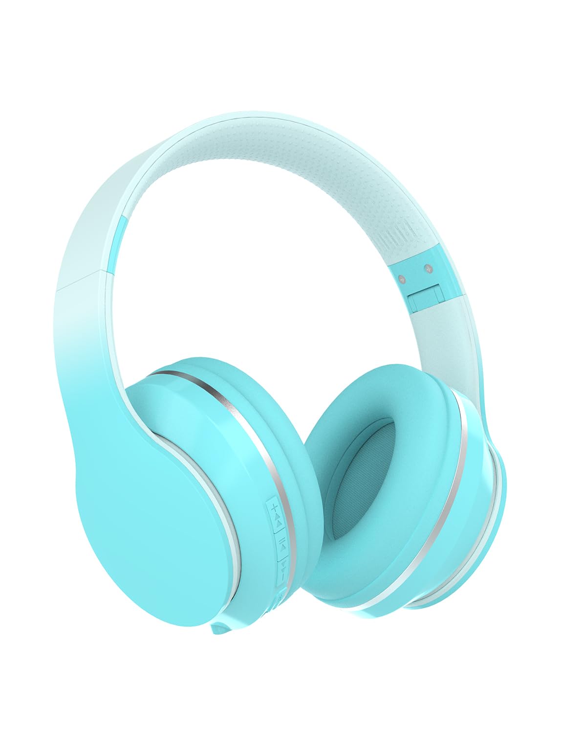 Xunpuls Cuffie per bambini, cuffie wireless over-ear con microfoni, suono stereo, 10 ore di riproduzione, pieghevoli e regolabili, cuffie Bluetooth 5.1 per adulti, scuola, viaggi (verde)