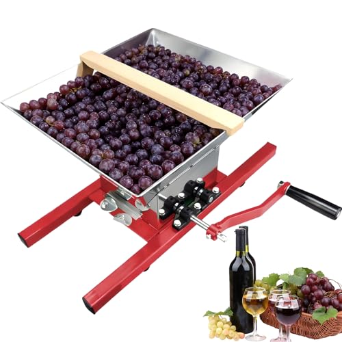 Trituradora manual de frutas con mango de rodillo, molinillo de uva de acero inoxidable para prensar vino y sidra