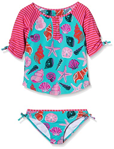 Hatley Girls' Beach Shells Rash Guard Set