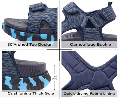 Image of KuaiLu Mens Hiking Sandals with Orthopedic Arch Support Footbed | Sport Recovery Athletic Walking Sandals For Man Outdoor Summer Casual Thick Cushion Beach Water Fisherman Sandal Size 7-15