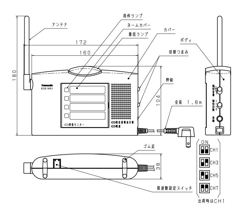 Amazon.co.jp: パナソニック(Panasonic) ECE1601P 小電力型ワイヤレス