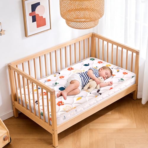 Image of Mini Crib Mattress 38 inch x 24 inch x 4 inch- Firm Support and Comfort Premium Foam,Noiseless and Odorless,Hypoallergenic Mini Crib Mattress,Fits Mini and Portable Cribs,Dual Sided with Soft Breathable Fabric