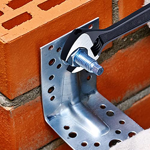 Clé à main réglable noire avec outil de moletage à main et mâchoire large de 6,3 cm - 7
