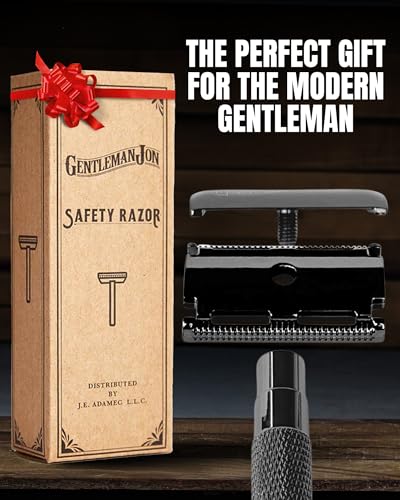 Gunmetal Safety Razor for Men, Double Edge Stainless Steel Razor, Precision Shaving with Heavy-Duty Construction, Designed for a Close Smooth Shave, Prevents Irritation, Gunmetal Finish
