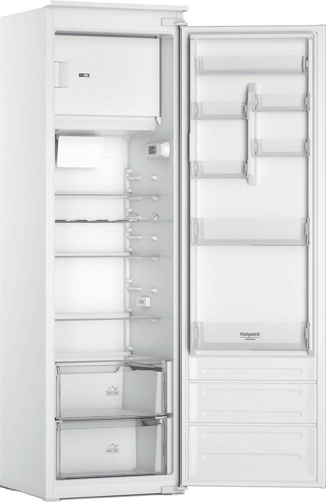 Hotpoint - HASD184011A1FR Réfrigérateur 1 Porte Encastrable 285L - Éclairage LED, Clayettes Verre - H 177 x L 54 x P 54,5 cm - Silencieux 30 dB - Classe Énergétique E