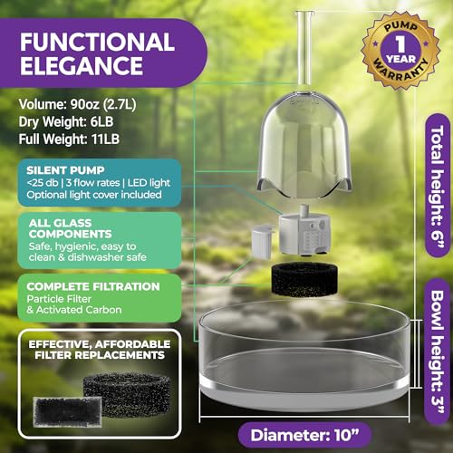 Brook Glass Pet Fountain 90oz — view 5