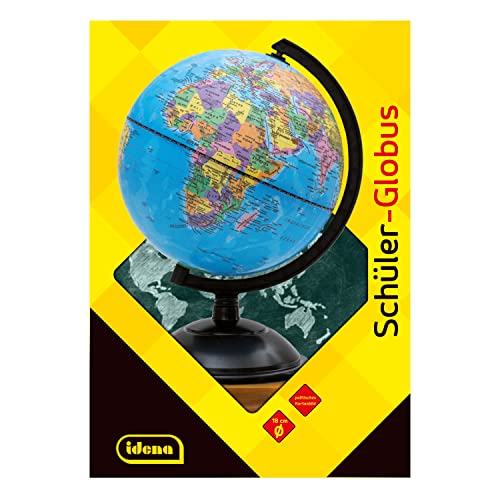 Idena 569906 - Globus mit politischem Kartenbild, Ø 18 cm, Schüler Globus, ideal für die Schule