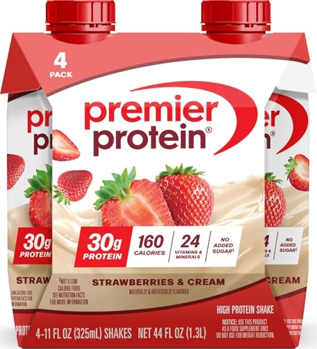 Premier Protein 30g High Protein Shake, Strawberries &amp; Cream, 4 Pack