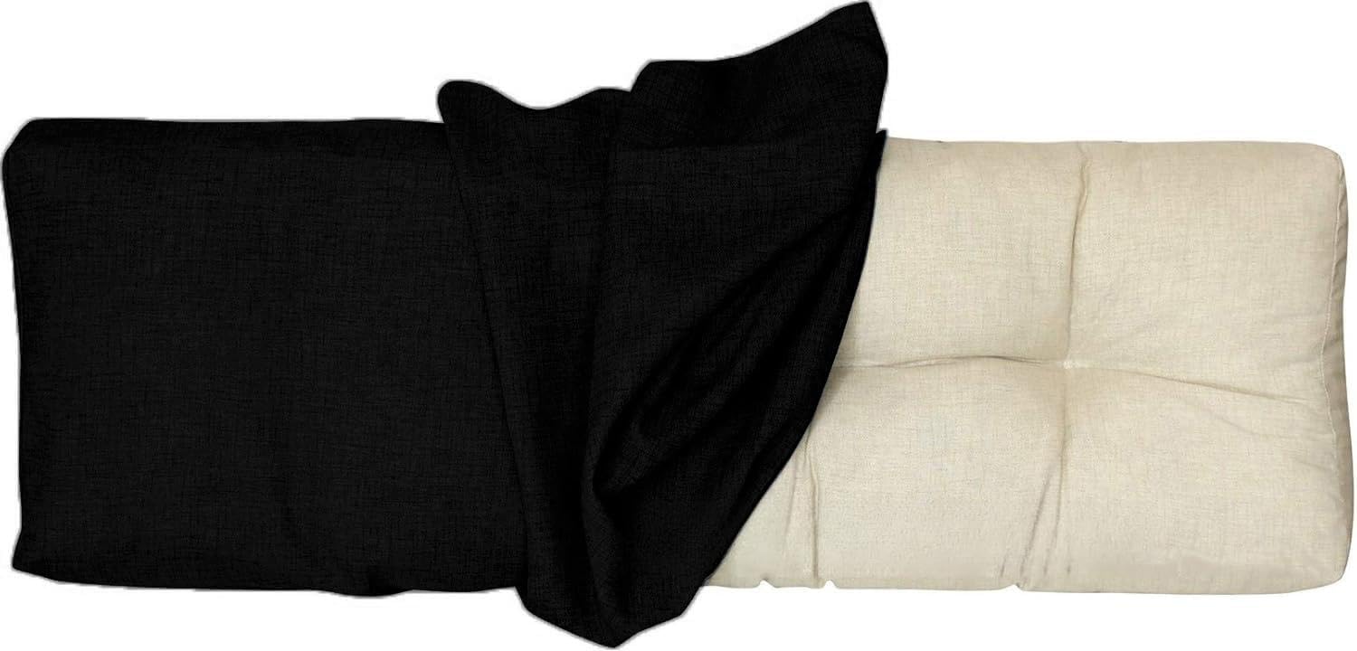 Bench Cushion Pad Covers Outdoor/Indoor with zip 2/3 seater Seat Cushion Replacement Cover 120x40 110x40 140x45 150x50 Non-Slip Bottom for Bench Cushion Chair Bay Window Cushion(Black,140x30x10cm Thic