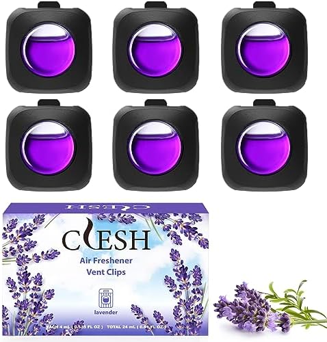 Car Air Fresheners, 6 Pack, Lavender Embrace, Car Fresheners Vent Clips, Long Lasting Air Freshener for Car, Car Refresher for Men Women