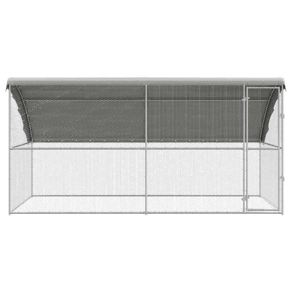 Jaula para gallinas, 2 unidades, plateada, 400 x 200 x 200 cm, acero galvanizado, jaula para gallinas, gallinas, conejos, gansos, palomas y codornices
