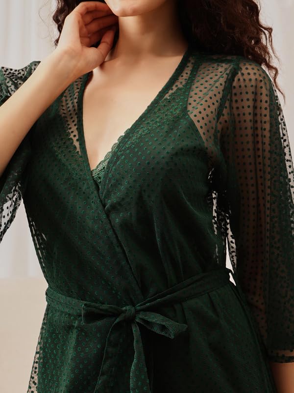 Image of Clovia Women Satin Night Suit- Top & Pyjama Set, Bottle