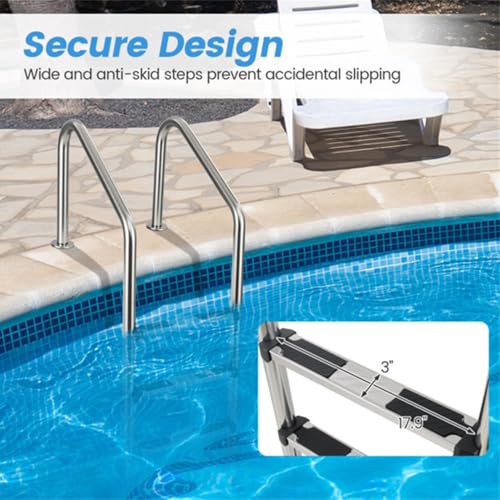 Escalera para piscina de acero inoxidable 4 peldaños miniatura 3