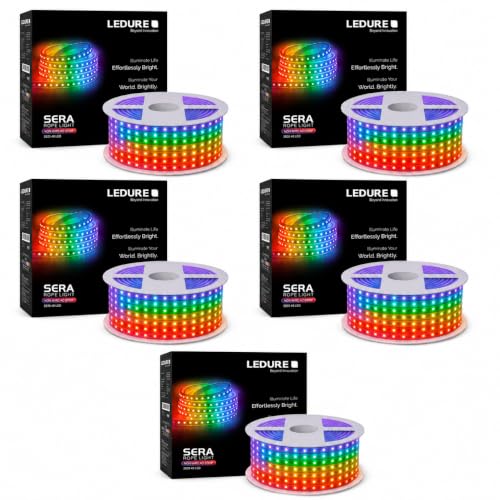 Image of LEDURE 10Meter LED Rope Light|IP65 Waterproof Strip Light|Multicolour,Pack-5