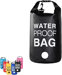 Bolsa Estanque 5L Saco Lona de PVC impermeável à Prova D´água Flutuante Multiuso Praia Cachoeiras Camping Trekking Dias de Chuva (Preto)