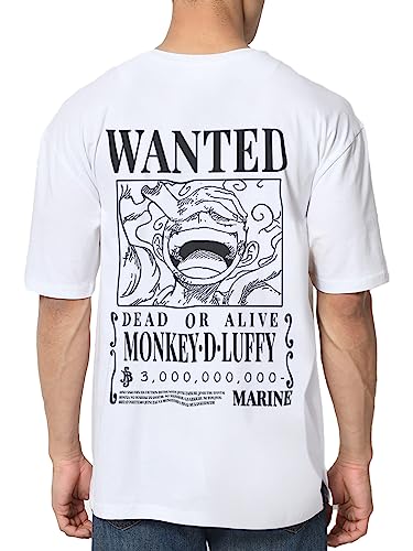 Image of ComicSense.xyz Unisex One Piece Anime Oversized T Shirts for Men and Women, 5th Gear Bounty Printed Drop Shoulder Tshirt