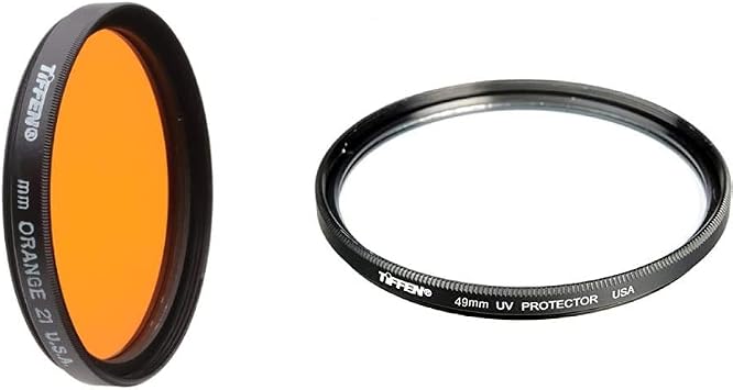Tiffen 49mm 21 Filter Orange & 49UVP 49mm UV Protection Camera Lens Filter