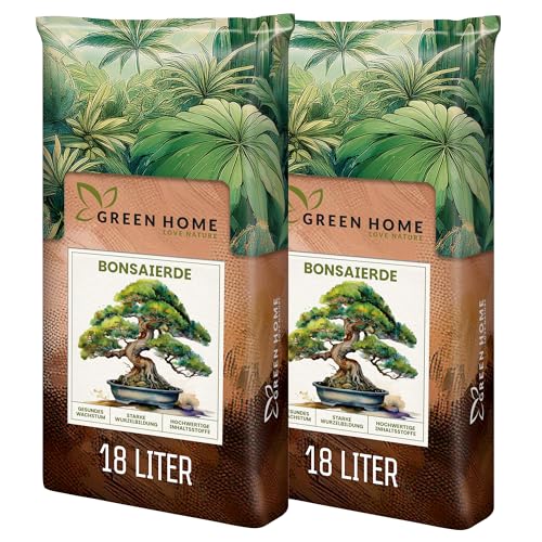 Green Home Bonsai Erde 36L – Hochwertige Bonsaierde für gesunde Wurzeln & optimale Drainage – Spezialmischung mit Perlit, Kokosfasern & Rindenhumus – Ideal für Indoor & Outdoor Bonsai